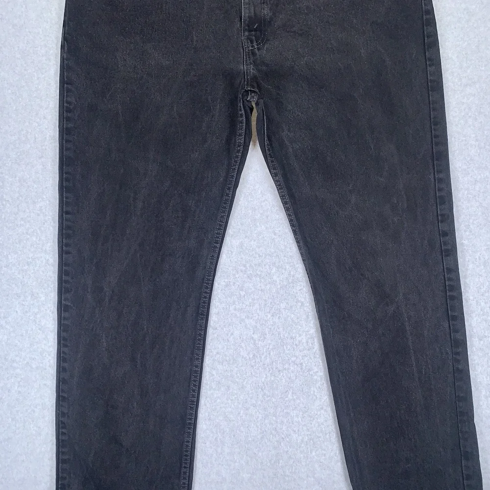 Vintage Levi's 505 Black Jeans 90's Made in USA Regular Fit Straight Leg 42x32